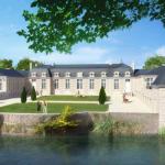 Vue de la cours d'honneur et son plan d'eau